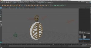 Maya interface with my rough pocket watch sulpture