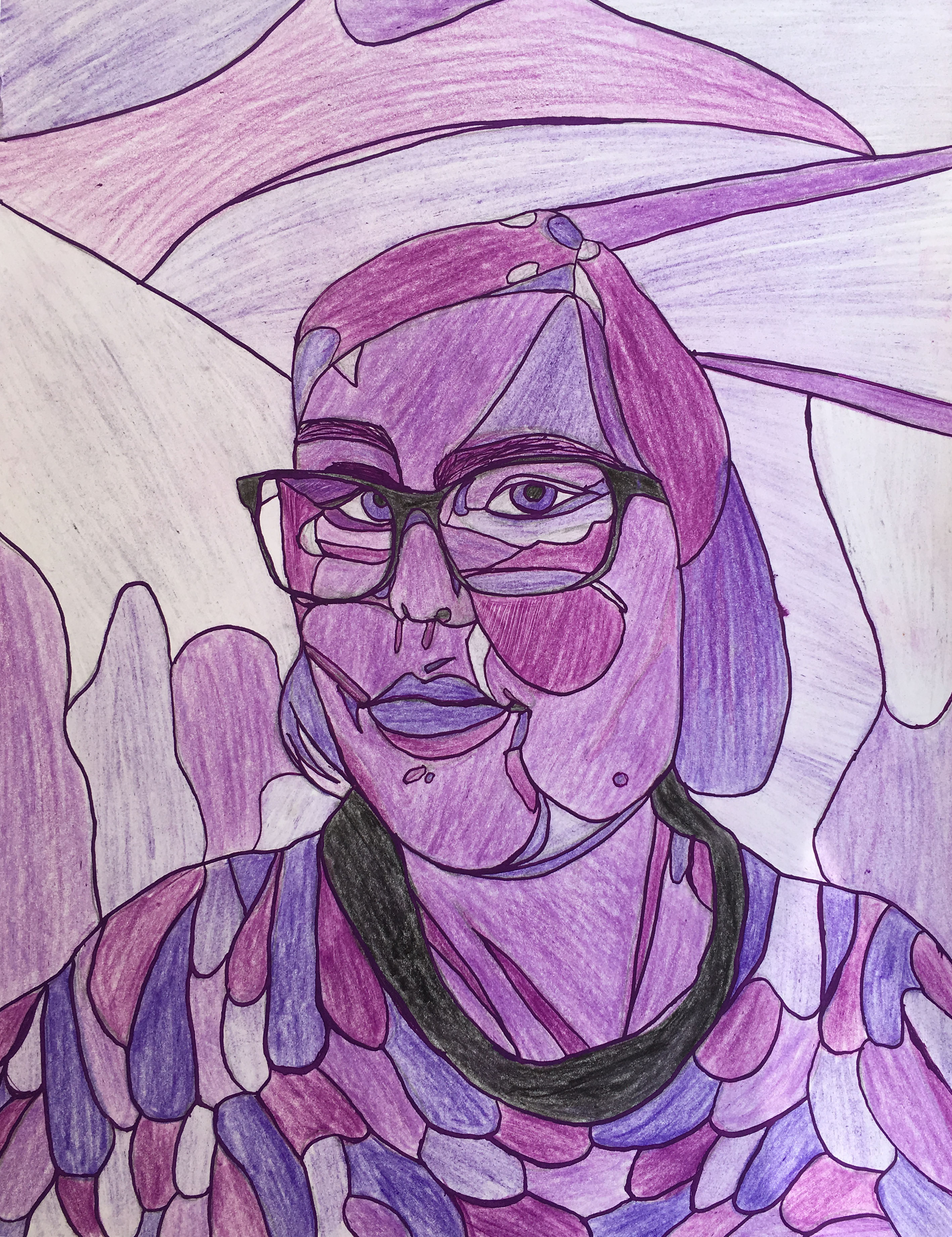 a self portrait in purple