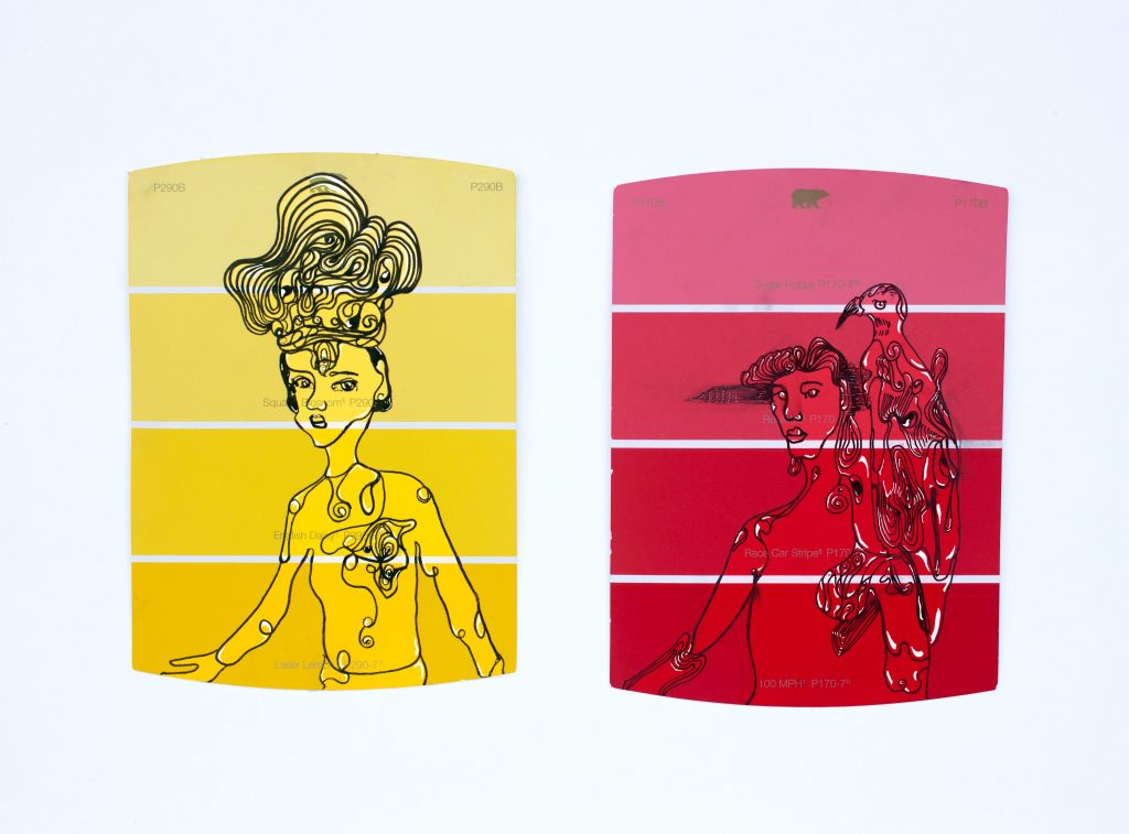 6” x 4’’
Ink pen on paint chip cards