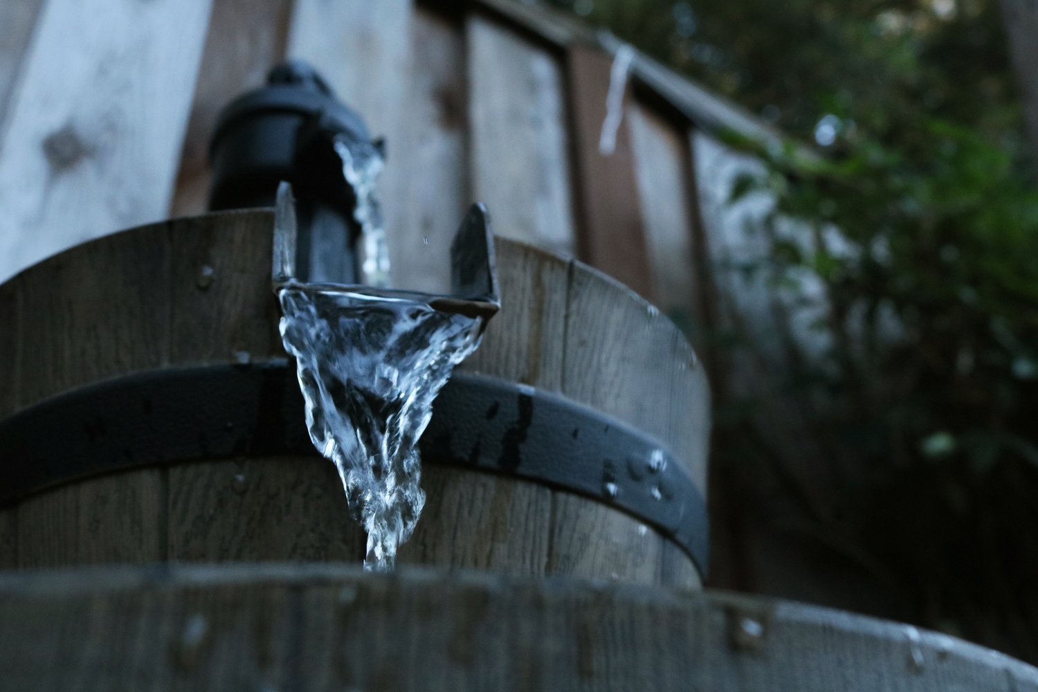 This image displays the rule of thirds through the motion of a small water fountain. The photo is taken from a downwards angle to the spout, making it look like the water is coming at the camera. 