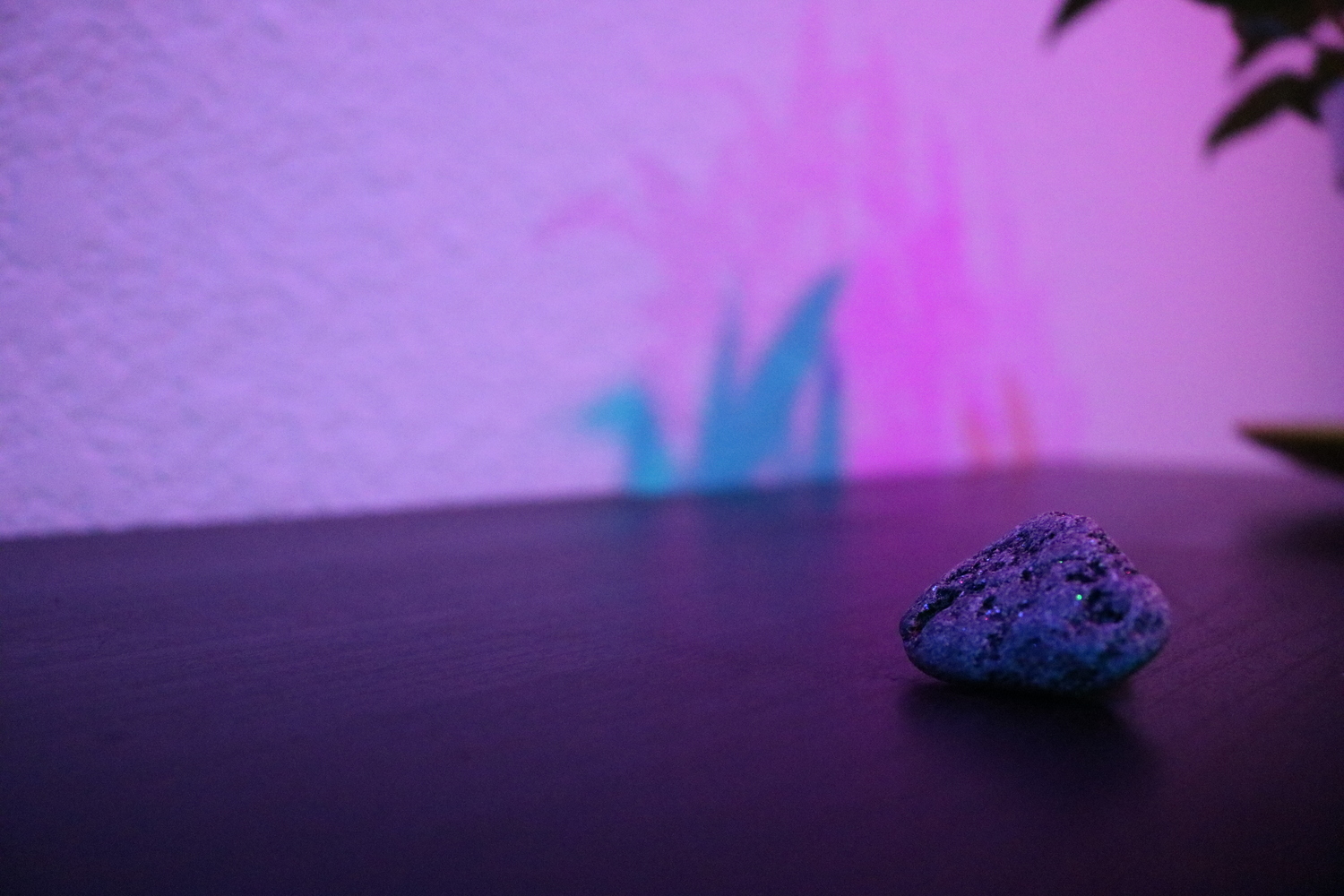 An image of a glittering rock of blue and purple shades. This rock represents my mood of being proud of who I am. 