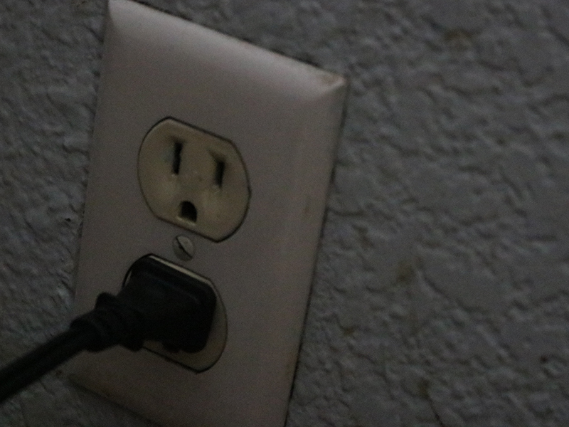 The outlet was a place where Aramis spent most of his time, plugged in to his phone...