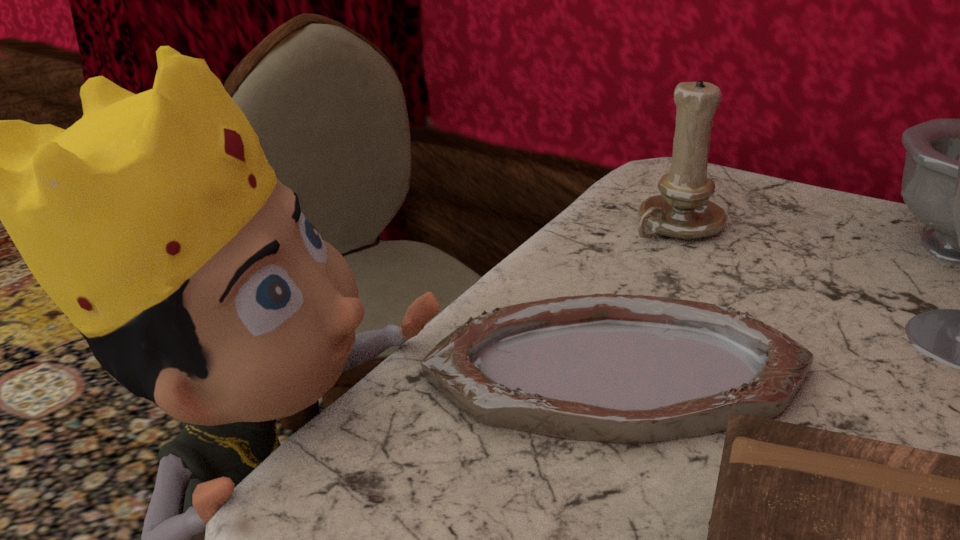 The prince in my environment, posed to reach for the mirror