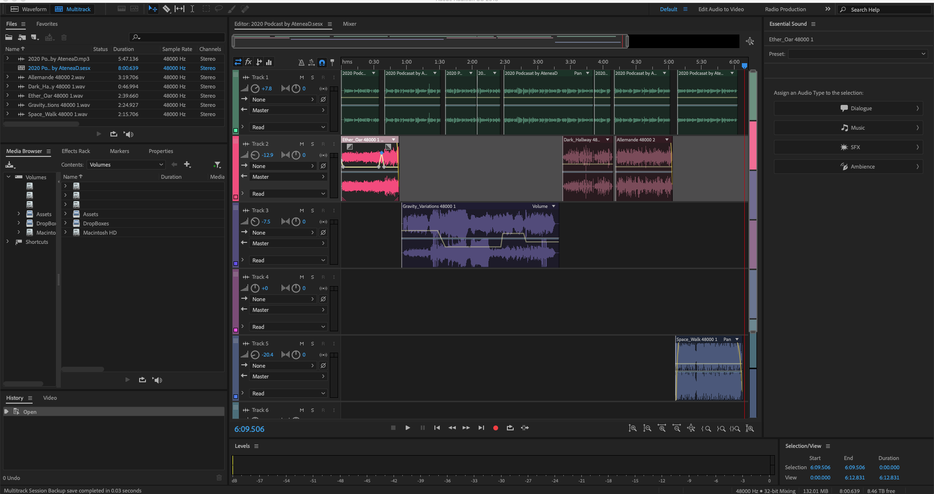 Screenshot of the Adobe Audition interface