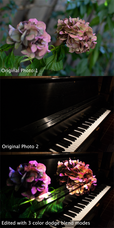 Creative Blend Modes: Piano + Flowers