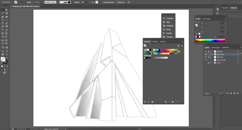 digital sketch of my building