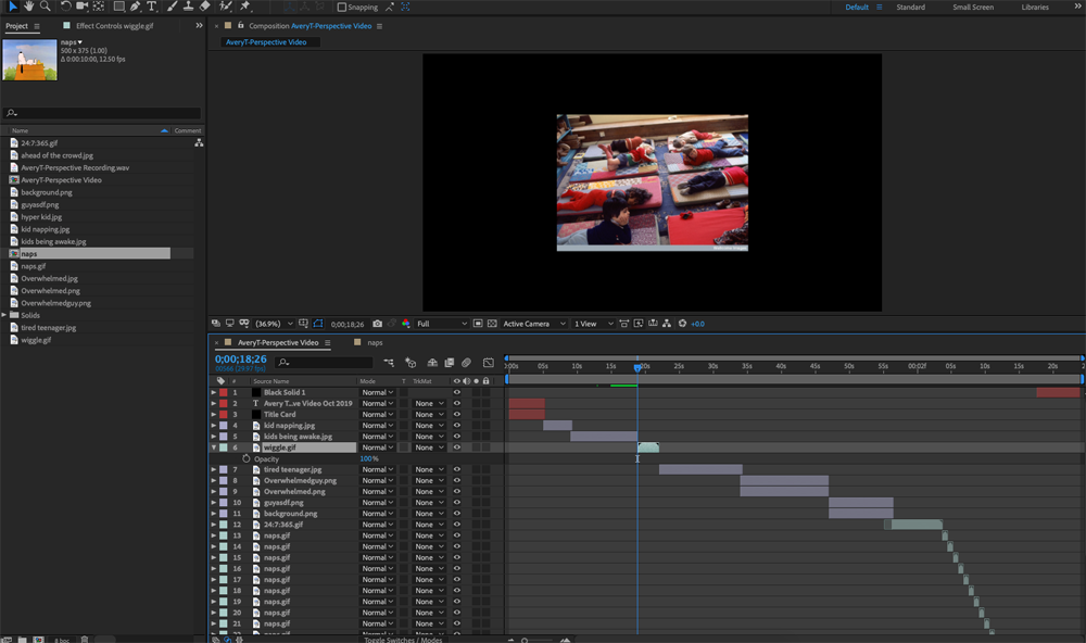 screenshot of adobe after effects workspace