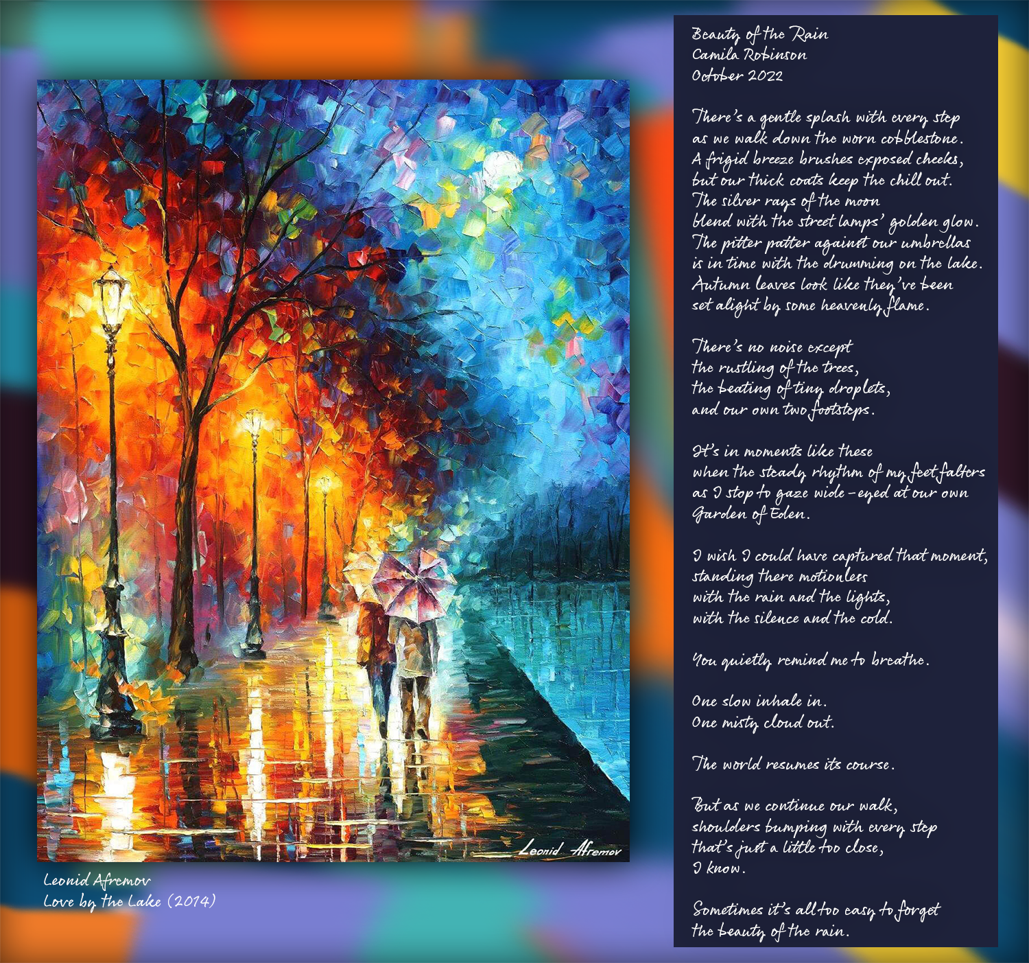 Poem by Camilla Robinson Beauty of the Rain