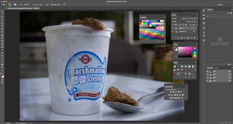 Screenshot of Photoshop file of conceptual art piece