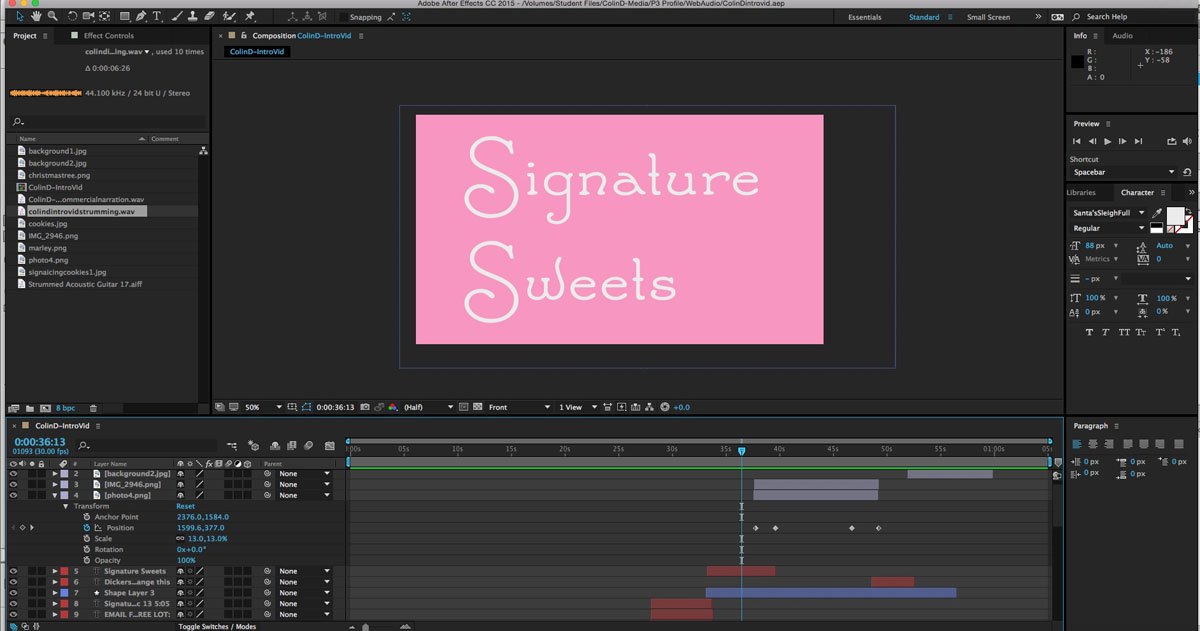 After Effects interface