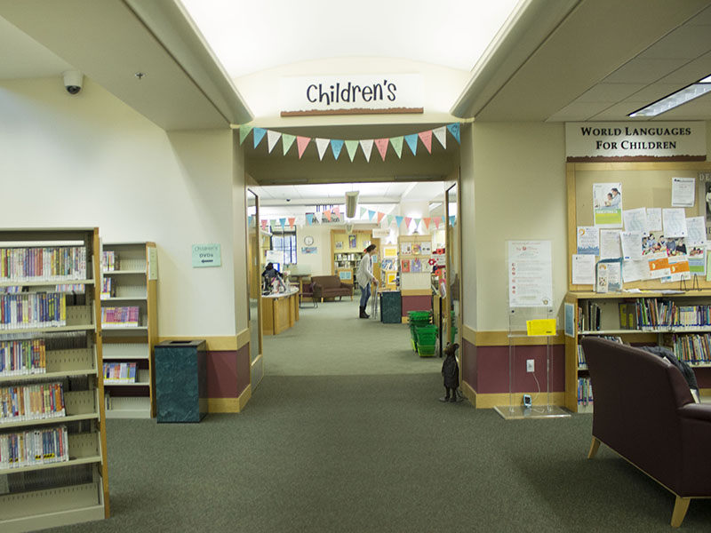 The front of the children's section at the Mountain View Public Library.