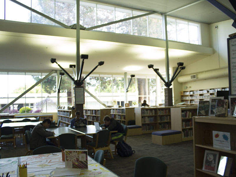 The Mountain View High School Library during 1st period.