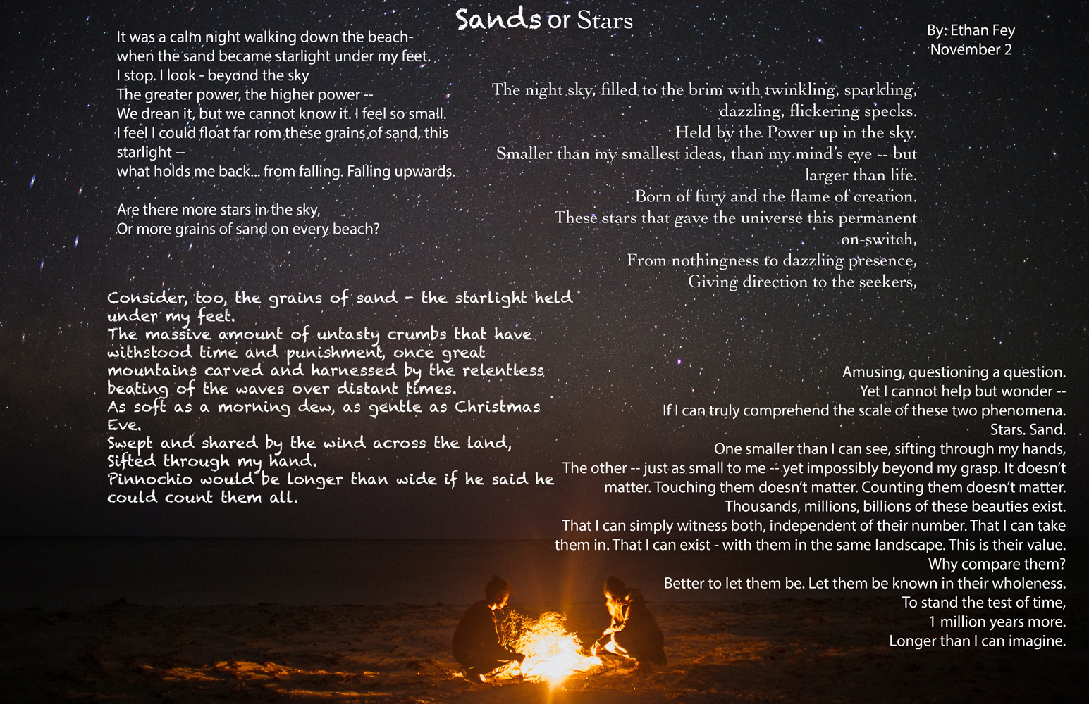 Poem by Ethan Fey Sands or Stars