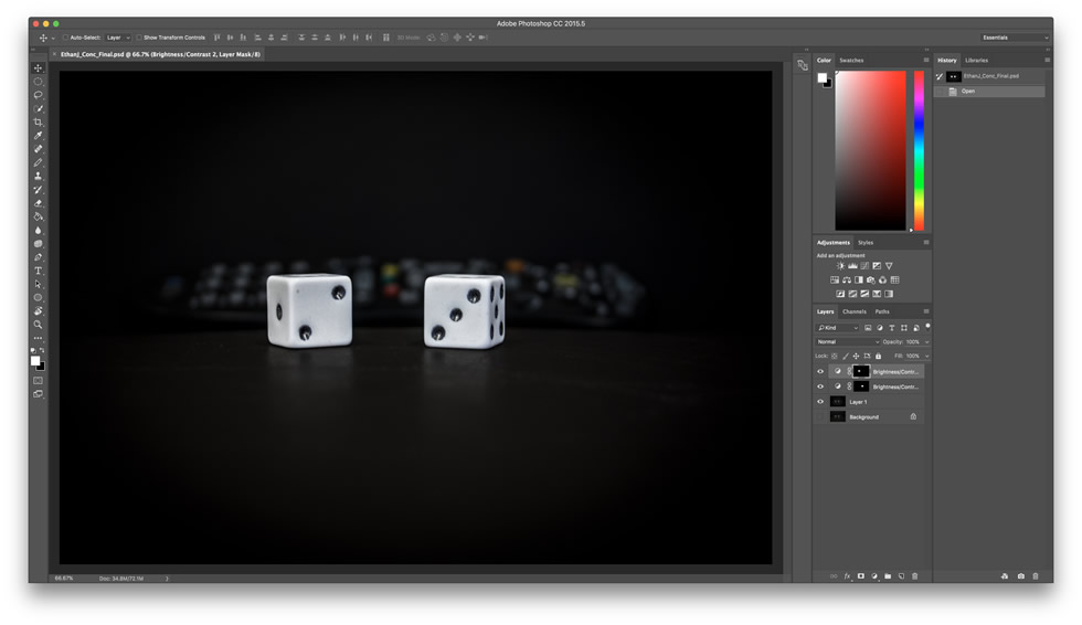Screen shot of photoshop file on ceonceptual art piece.