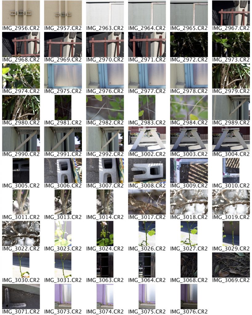 This is the contact sheet for the project