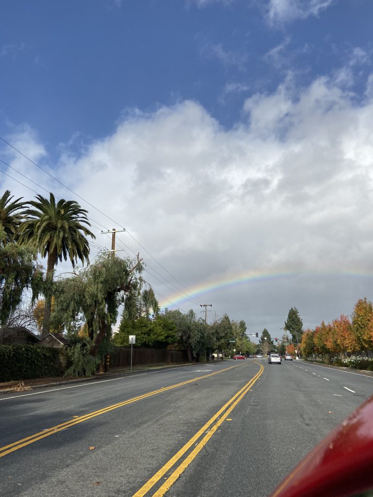 A rainbow across the sky