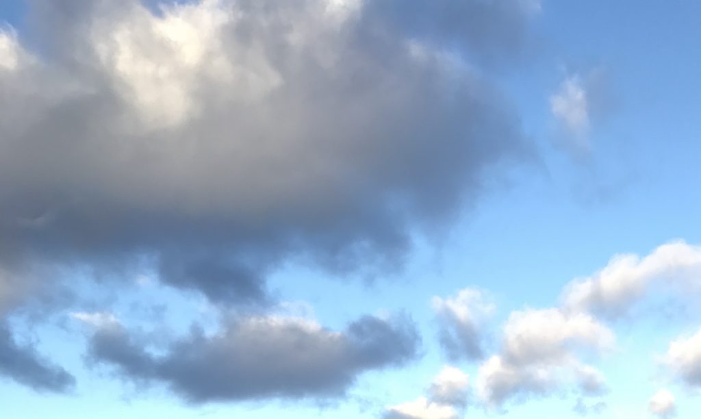 a sky of cloud, heavily saturated