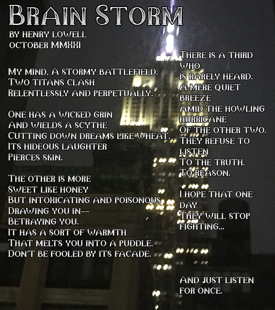 Poem by Henry Lowell Brain Storm