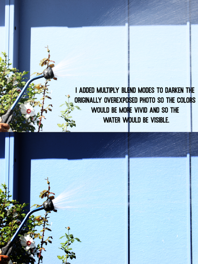 multiply blend mode photo of a water hose