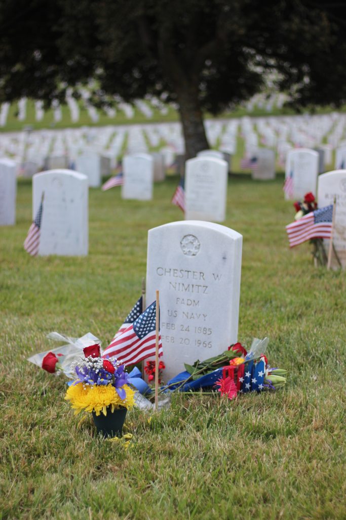gravestone of Chester W. Nimitz, renowned World War II General
