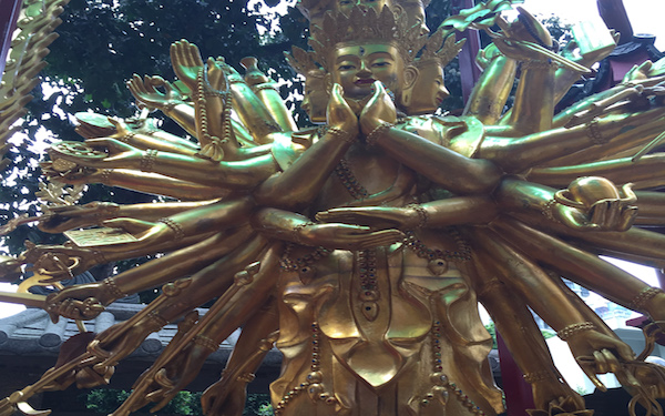 At temple near home