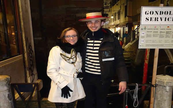 With our gondolier