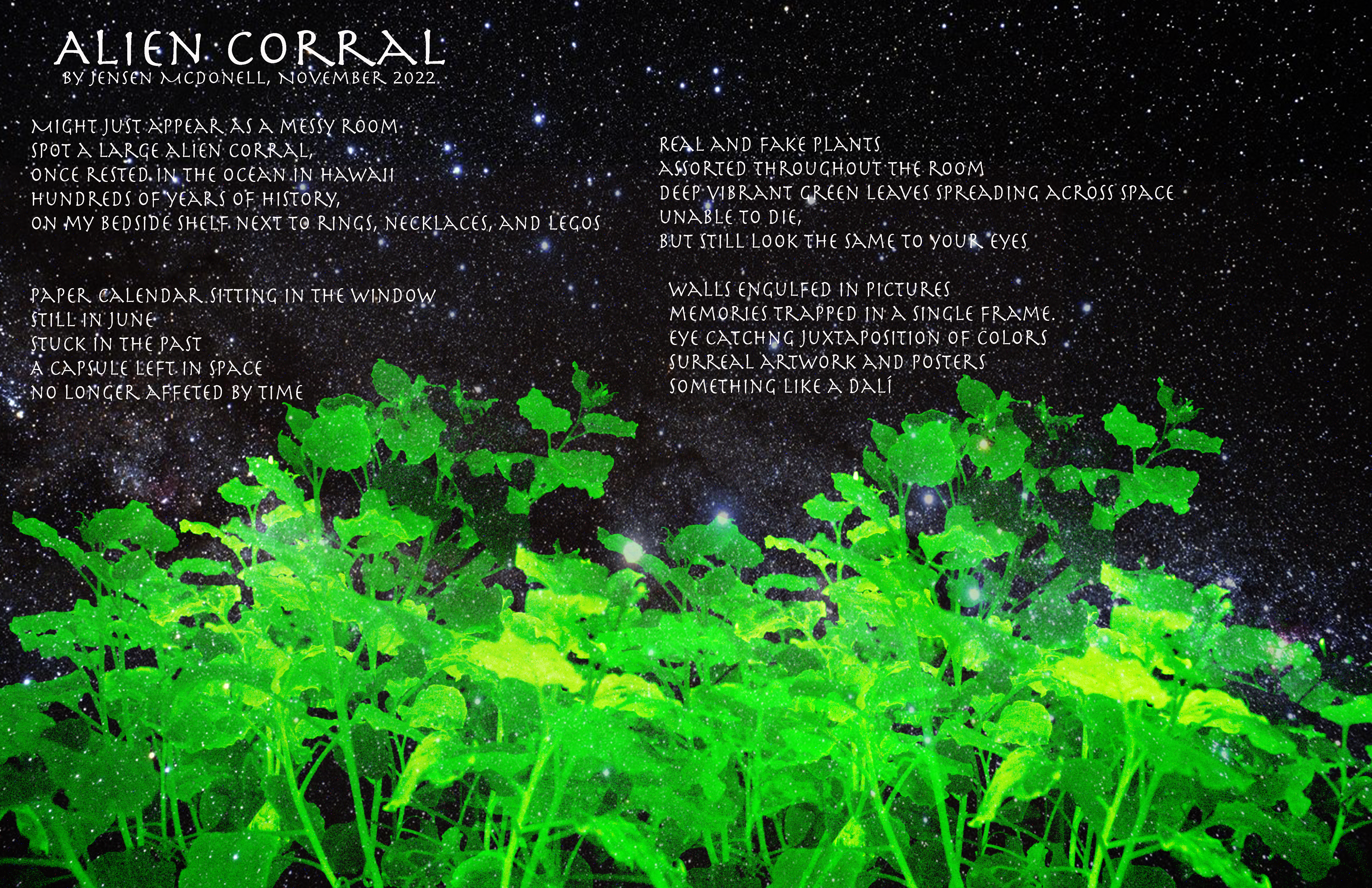 Poem by Jensen McDoenll Alien Coral