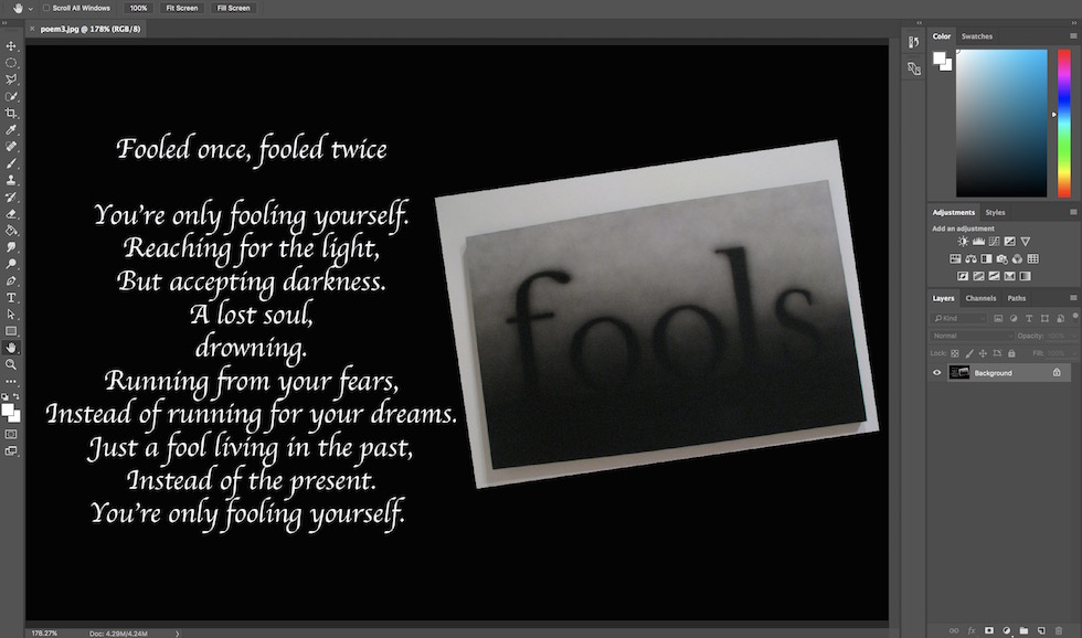 This is my ekphrastic image in Photoshop.
