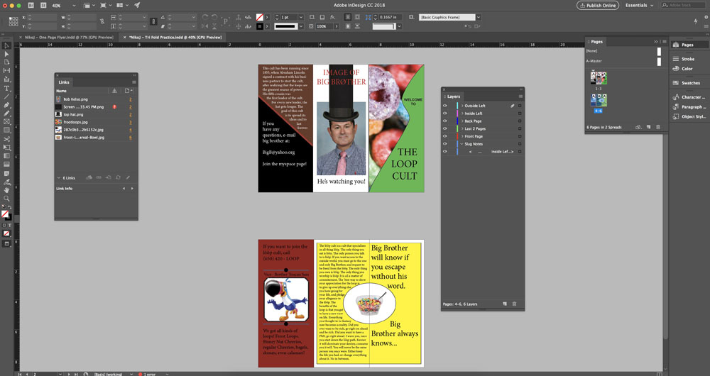 Image of InDEsign interface.