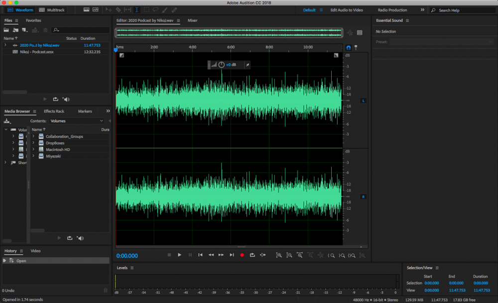Image of Adobe Audition Interface.