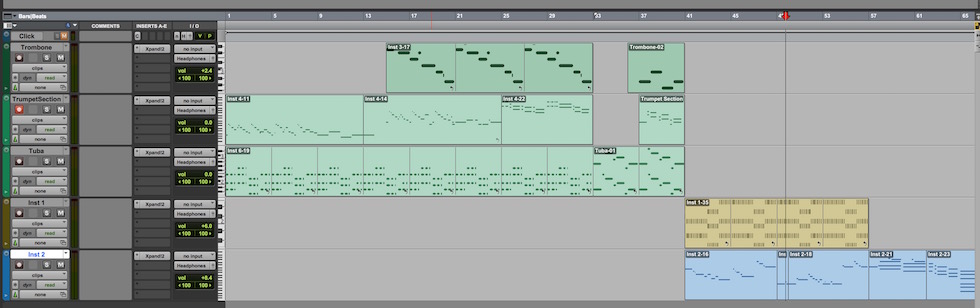 Photo of pro tools session.