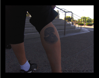 Elvis leg tattoo