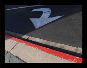 A painted arrow in a turn lane