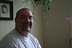 My papa smiling goofily