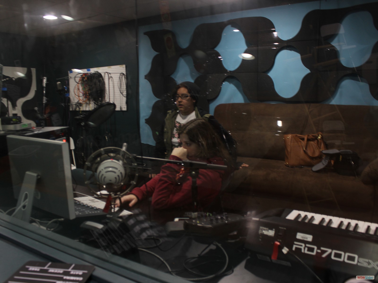 Sofia and Rocio, working in the studio