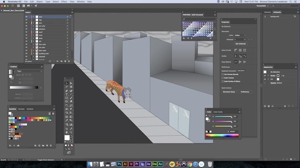 This is a screenshot of my illustration in production in Adobe Illustrator