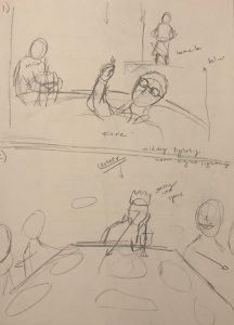 The image shows two of the scene sketches out of my sketchbook