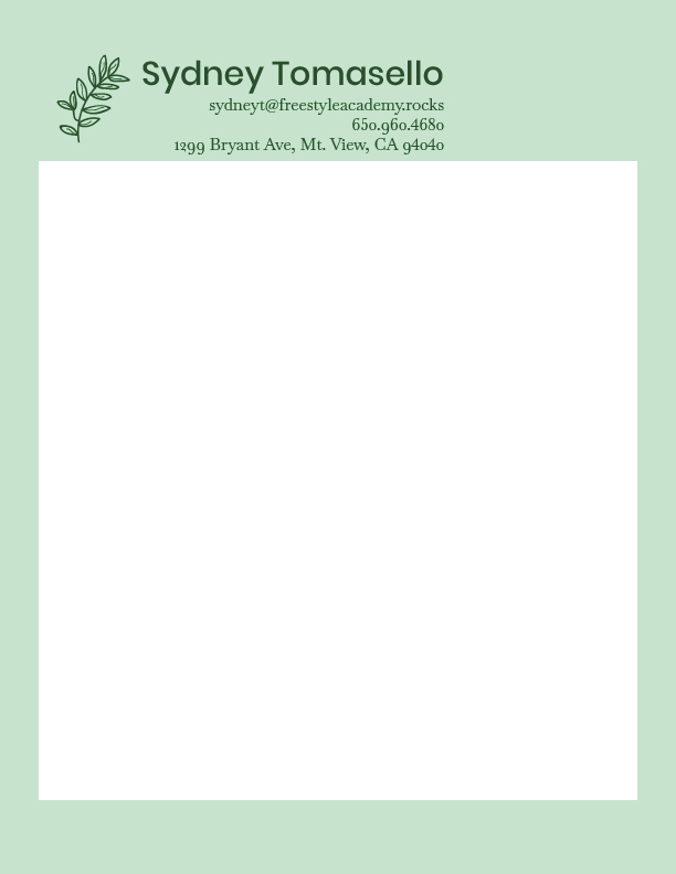 The image shows a letterhead
