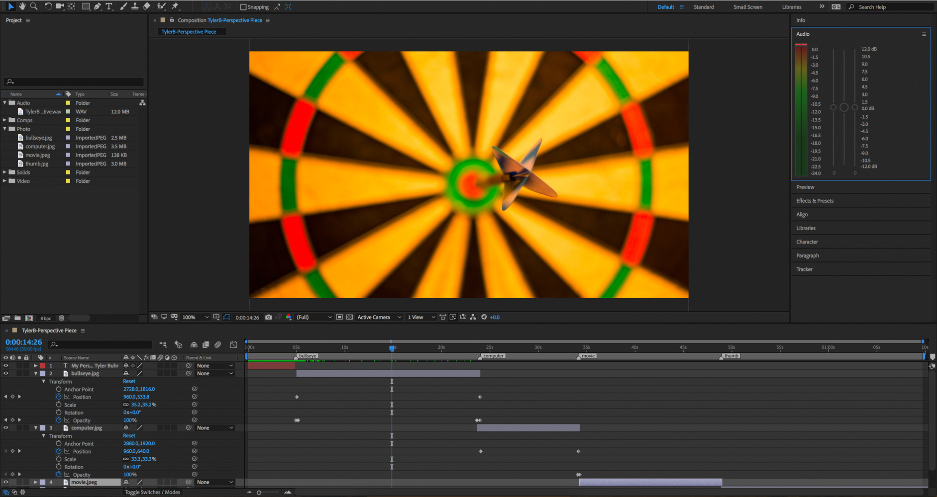 I used After Effects to make my Perspective Video and this is a screnshot of that process.